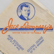 1950s Jack Dempsey's Restaurant Cocktail Lounge 50th Street Broadway 8th Avenue