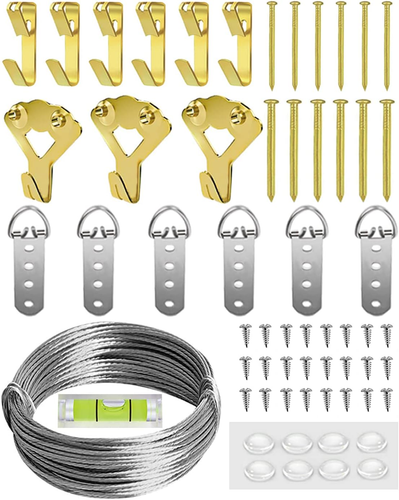 Heavy Duty Picture Hanging Kit, Wall Hanging Kit Support 10-100lbs with Picture