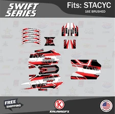 Graphics Kit for STACYC 16E Brushed Electric Bike Swift-red