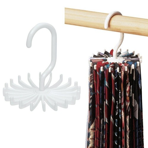 DREHBARER GÜRTEL KRAWATTENSCHAL AUFHÄNGER RACK SCHRANK ORGANIZER HALTER 20 HAKEN SPIN 360O - Bild 5 von 6