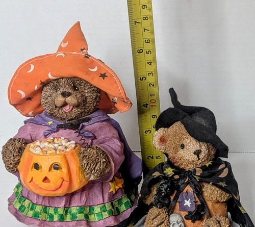 Teddy Bear Halloween Witches Figurines Resin And Cloth 7-inch - Picture 2 of 6