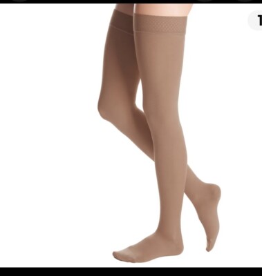 Medi Duomed Advantage Soft Opaque ClosedToe Thigh Highs w/Beaded Band -30-40mmHg