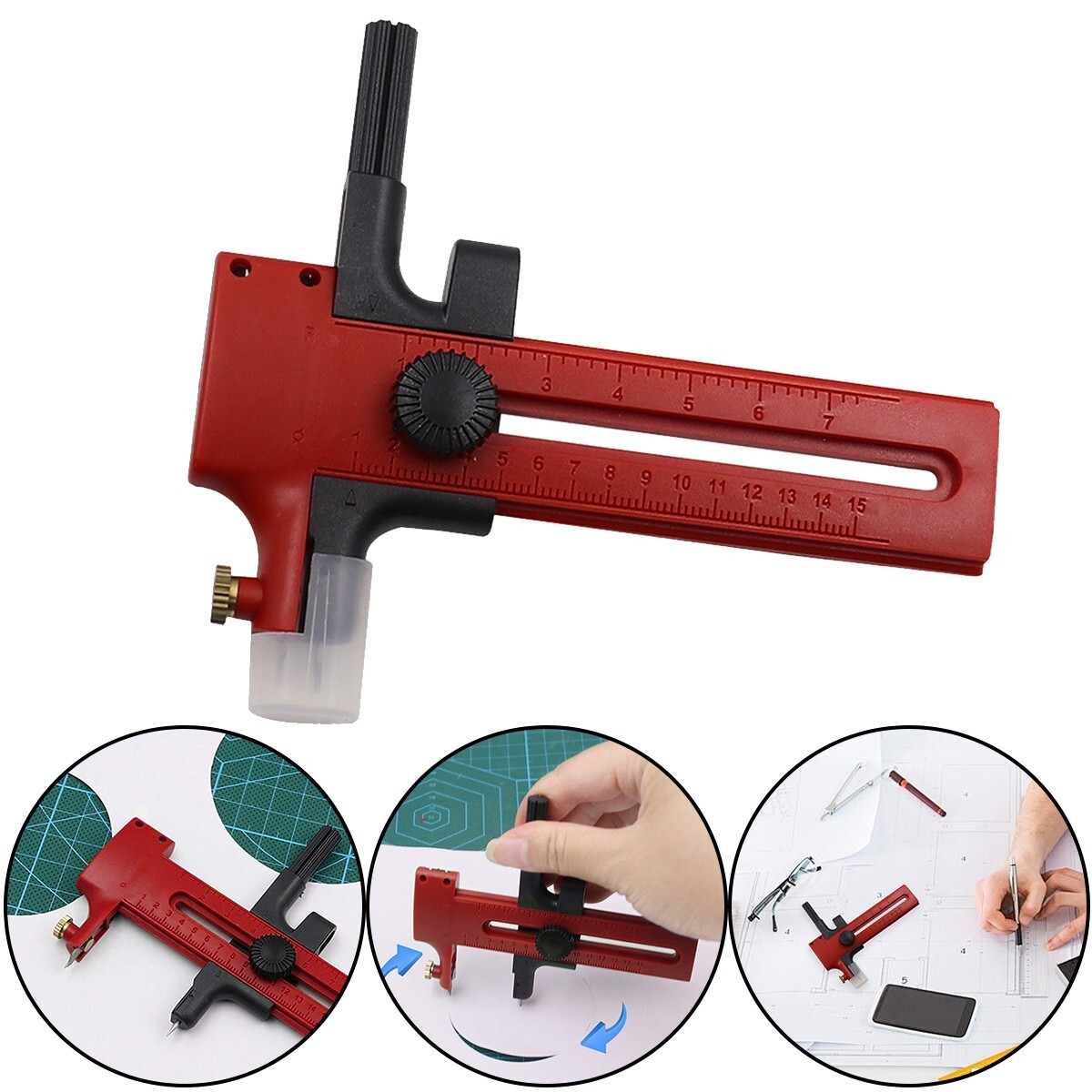 Compass Circle Cutter Cuts Perfect Circles Film Paper Model Gauge Knife