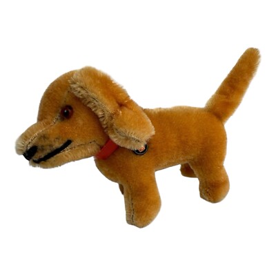 Grisly Hund Mohair Kuscheltier 50er 60er Stofftier Plüschtier alt Vintage