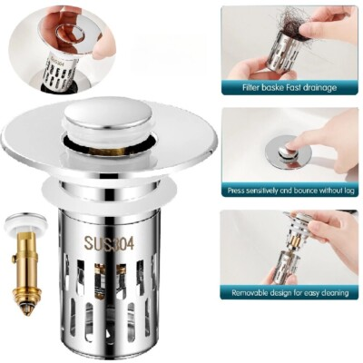 #ad #ad Universal Bathroom Sink Stopper 1.15 1.45quot; Pop Up Anti Clog Drain Strainer $22.99