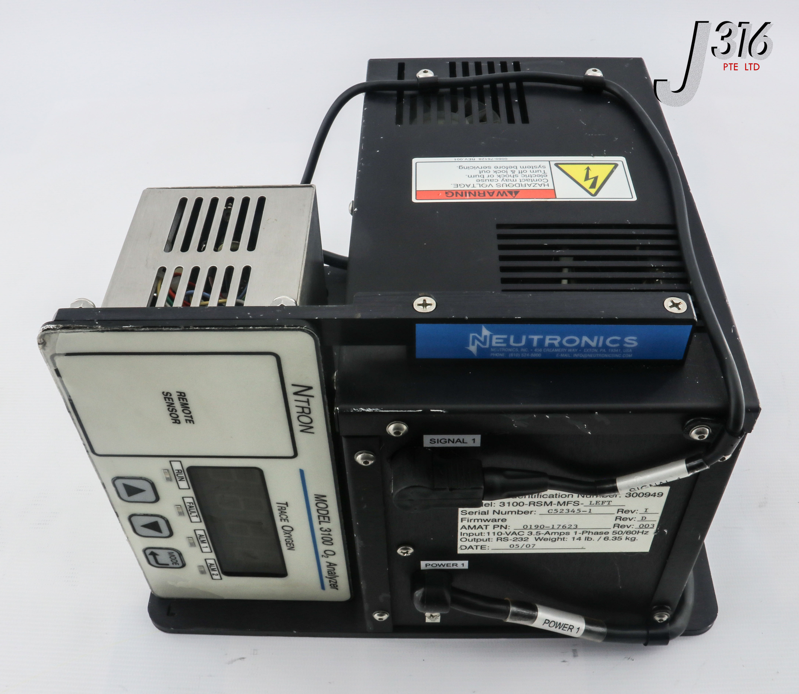 26181 APPLIED MATERIALS NEUTRONICS O2 ANALYZER 3100,3100-RSM-MFS-LEFT 0190-17623