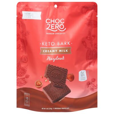 ChocZero Milk Chocolate Hazelnut Bark 6 oz (Pack Of 12)