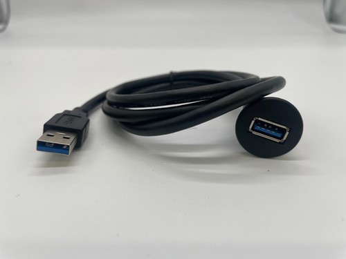BATIAGE SMALL USB 3.0 MALE TO FEMALE PANEL MOUNT EXTENSION CABLE FOR CARS NEW - Picture 2 of 2