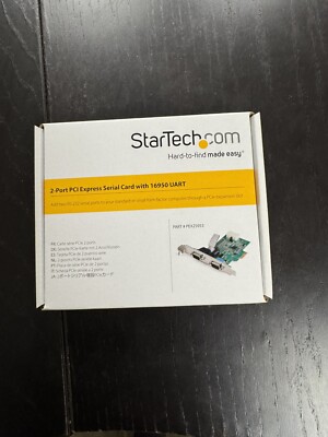 StarTech 2-port PCI Express RS232 Serial Adapter Card w/ 16950 UART - PEX2S953LP