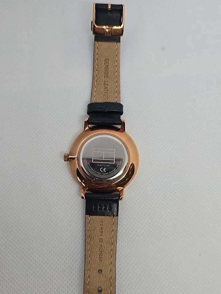 Tommy Hilfiger Wrist Watch for Women Navy Leather Band Rose Gold - Image 3 of 4