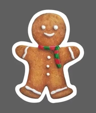 Gingerbread Man Sticker Cookie Waterproof