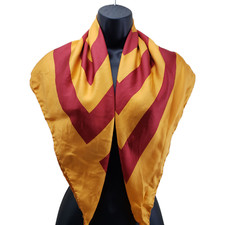 Cerruti 1909 Silk Scarf Hand Rolled Red Orange Striped Large 30/30 Made In Italy