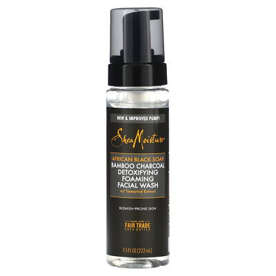 African Black Soap, Bamboo Charcoal Detoxifying Foaming Facial Wash w/ Tamarind