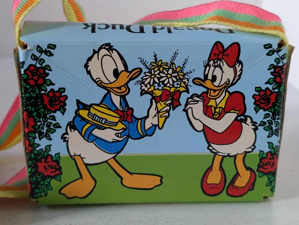 Vintage 70's Walt Disney Donald And Daisy Duck Children's Purse Bag Cardboard - Bild 4 von 4