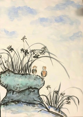Watercolor watercolor painting gift idea drawing landscape painting drawing