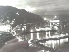 Vintage Postcard. Avalon at night, Avalon,  California (F1) RPPC