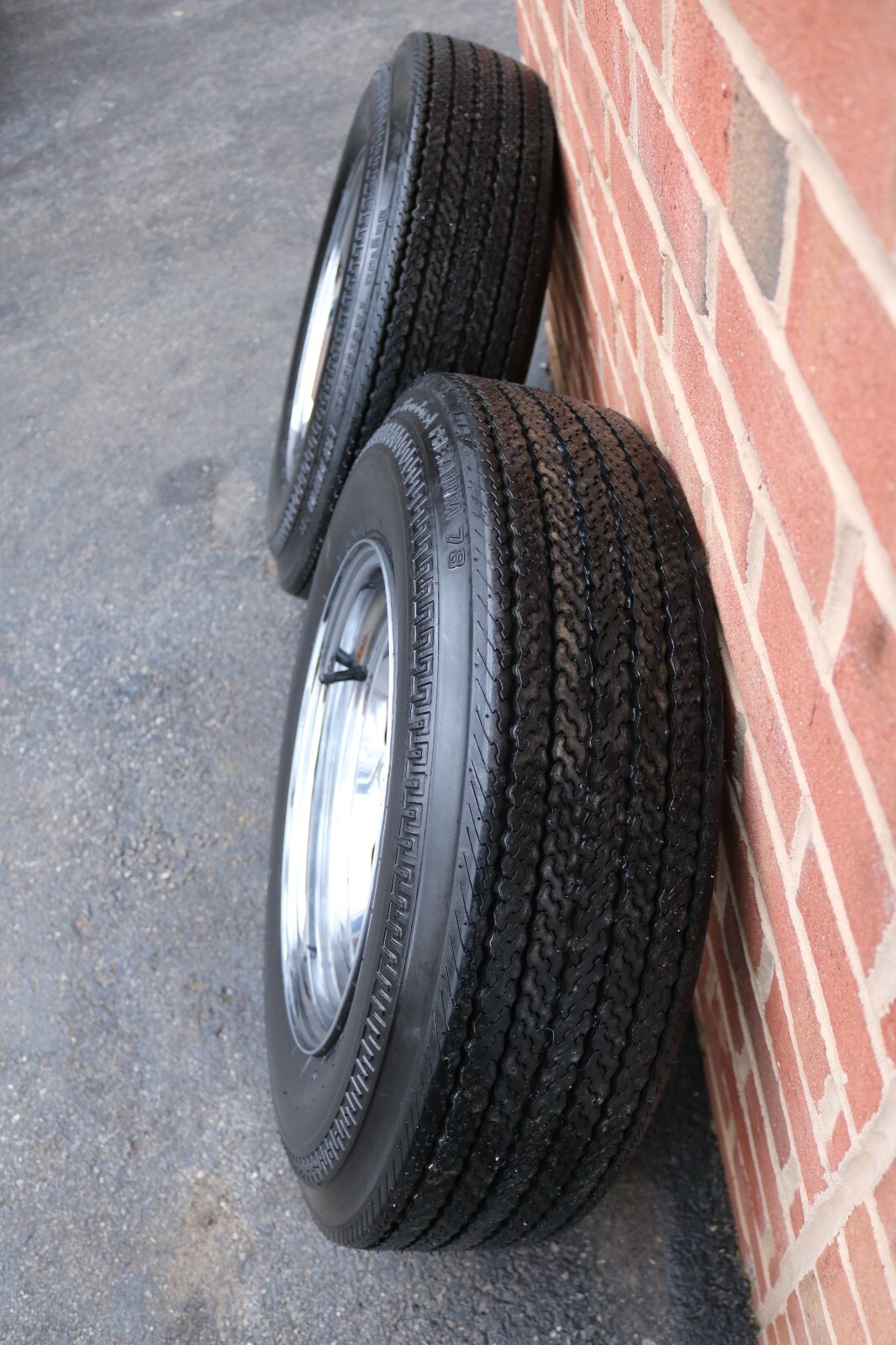 VINTAGE 14X6 CHROME SLOT WHEELS 5X4.75 BC NOS DAYTON E7814 TIRES GM