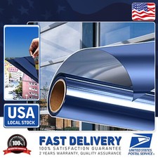 Blue Window Tinting Film For Home Office Glass Privacy Security Roll Universal