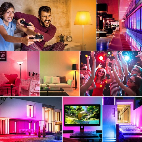 Pink Light Bulbs - 4 Pack - 9W(60W Equivalent) E26 Base LED Colored Light B... - Picture 4 of 7