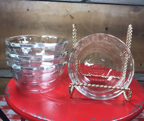 Vintage Pyrex Clear Glass Custard Cups Set of Four