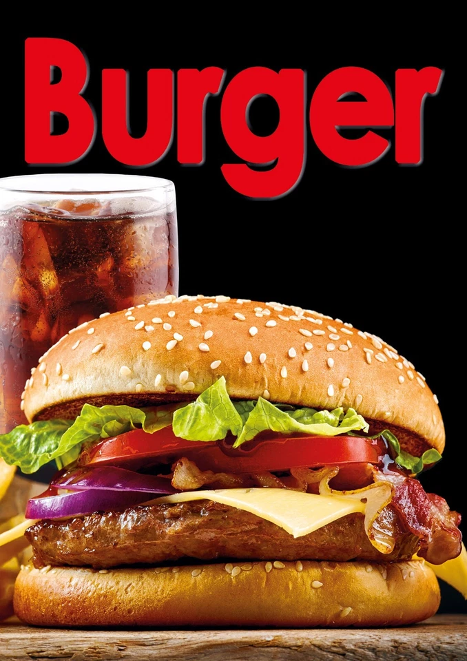 FELIXFLAGGEN Plakat Burger wetterfest Döner Schnitzel Banner Kundenstopper DINA1 Folie PVC K