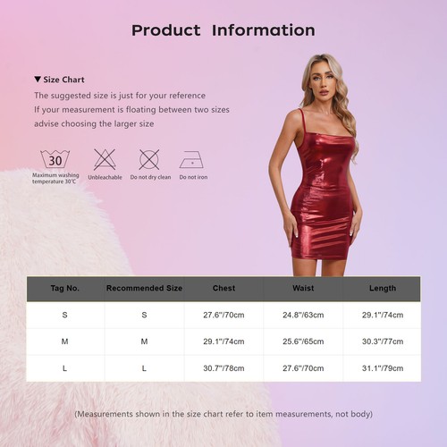 Womens Hip Wrap Dress Spaghetti Straps Mini Dresses Glittery Shiny Party Costume - Picture 31 of 67