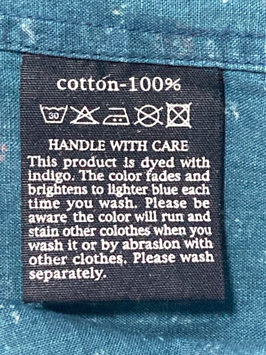 R by 45rpm embroidered logo half button Made in Japan Indigo