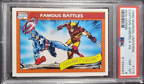 1990 Impel Marvel Universe Famous Battle #115 Captain America Vs Wolverine PSA 8 - Picture 7 of 12