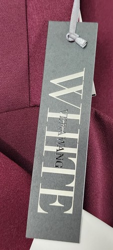 White by Vera Wang Dress Womens 4 Wine Crepe Satin Open Back Sleeveless Gown - Picture 12 of 19