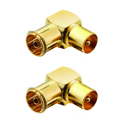 2x TV Adapter 90° Antennenkabel Adapter Winkelstecker Koax Koaxial Adapter IEC 