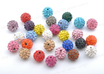 20pcs premium Czech Crystal Rhinestone paving clay Round disco ball spacing bead