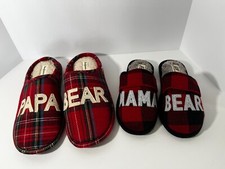 Dearfoams PaPa Bear MaMa Bear Slippers Mens Lg Ladies Sm NNTS