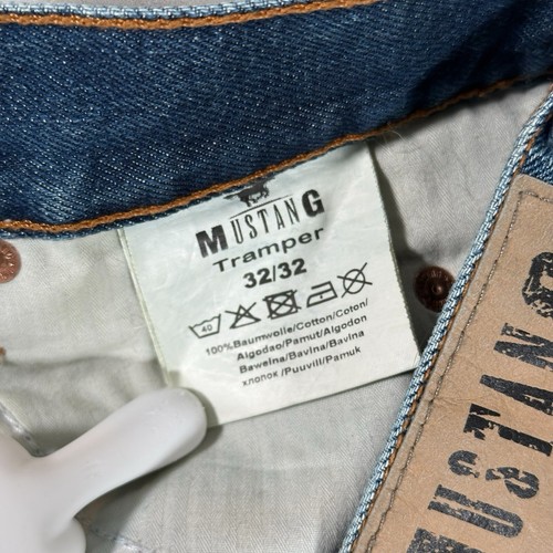 Mustang Men’s 32 X 32 Classic Blue Tramper Jeans Medium Wash Denim Workwear - Picture 8 of 18
