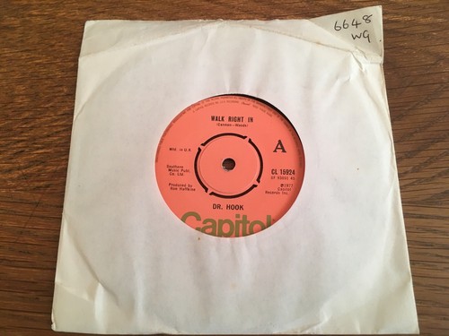 Dr. Hook "Walk Right In & Sexy Energy" 7" Capitol Single EX CONDITION