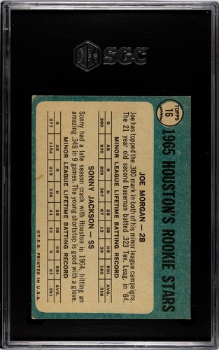 1965 Topps #16 Joe Morgan / Sonny Jackson RC (Colt 45's) SGC 4 - 第 2/2 張圖片
