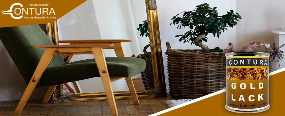 Goldlack Silberlack Lack Silber Gold Holz Metall Farbe Innen Außen Möbellack - Bild 3 von 3