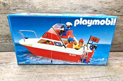 Vintage 1984 playmobil 3498 Pleasure Boat/ Cabin Cruiser +Figures, !Accessories