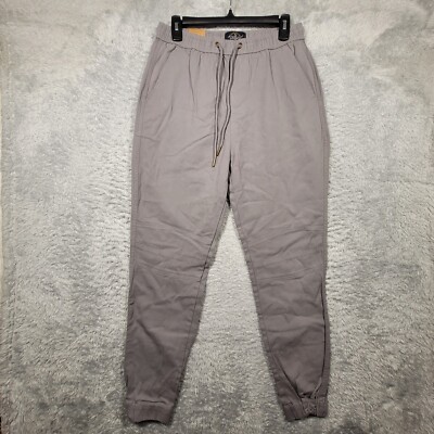 Across The Pond Jogger Pants Mens Small Gray  Pull On Drawstring NWT 30x30