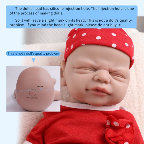 IVITA 21'' Silicone Reborn Infant Eyes Closed Sleeping Girl Soft Silicone Doll - Picture 13 of 14