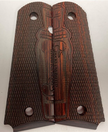 Ducks Unlimited 1911 Govt. Checkered Laser Logo Rosewood Grips Altamont