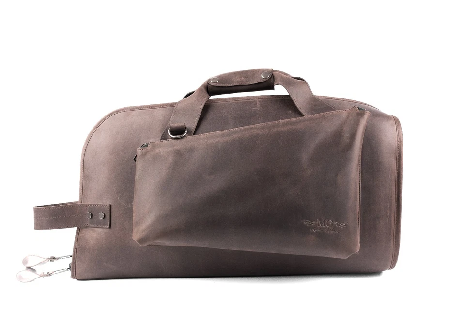 Сумка Flugelhorn из натуральной кожи от MG Leather Work Crazy horse кожа темно-коричневая - Изображение 3 из 4