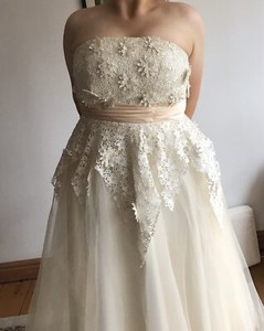 floral tea length wedding dress