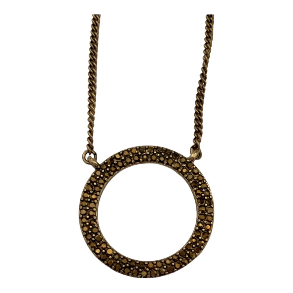 Collar LUCKY BRAND tono dorado círculo semiprecioso acento joya nuevo con etiquetas Foto 2 de 4