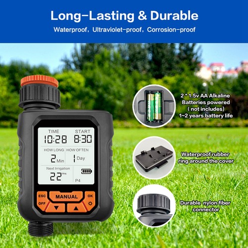 Programmable Outdoor Water Timer with LCD Automatic Modes Rain Sensor - Picture 3 of 10