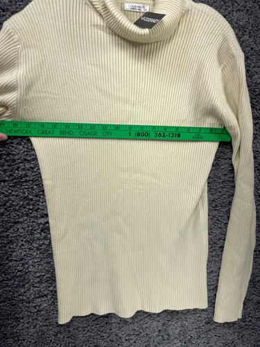 Coofandy Sweater Men Small Ivory Ribbed Turtleneck Long Sleeve Slim Fit Pullover - Picture 10 of 11