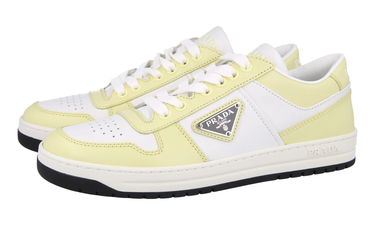 PRADA Leder Downtown Sneaker - 1E792M - Weiss - NEU