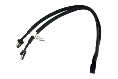Phobya Y-Kabel 3Pin Molex auf 2x 3Pin Molex 30cm - Schwarz
