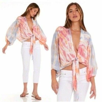 Young Fabulous & Broke Carmen Tie Dye Tie Top Size: S NEW