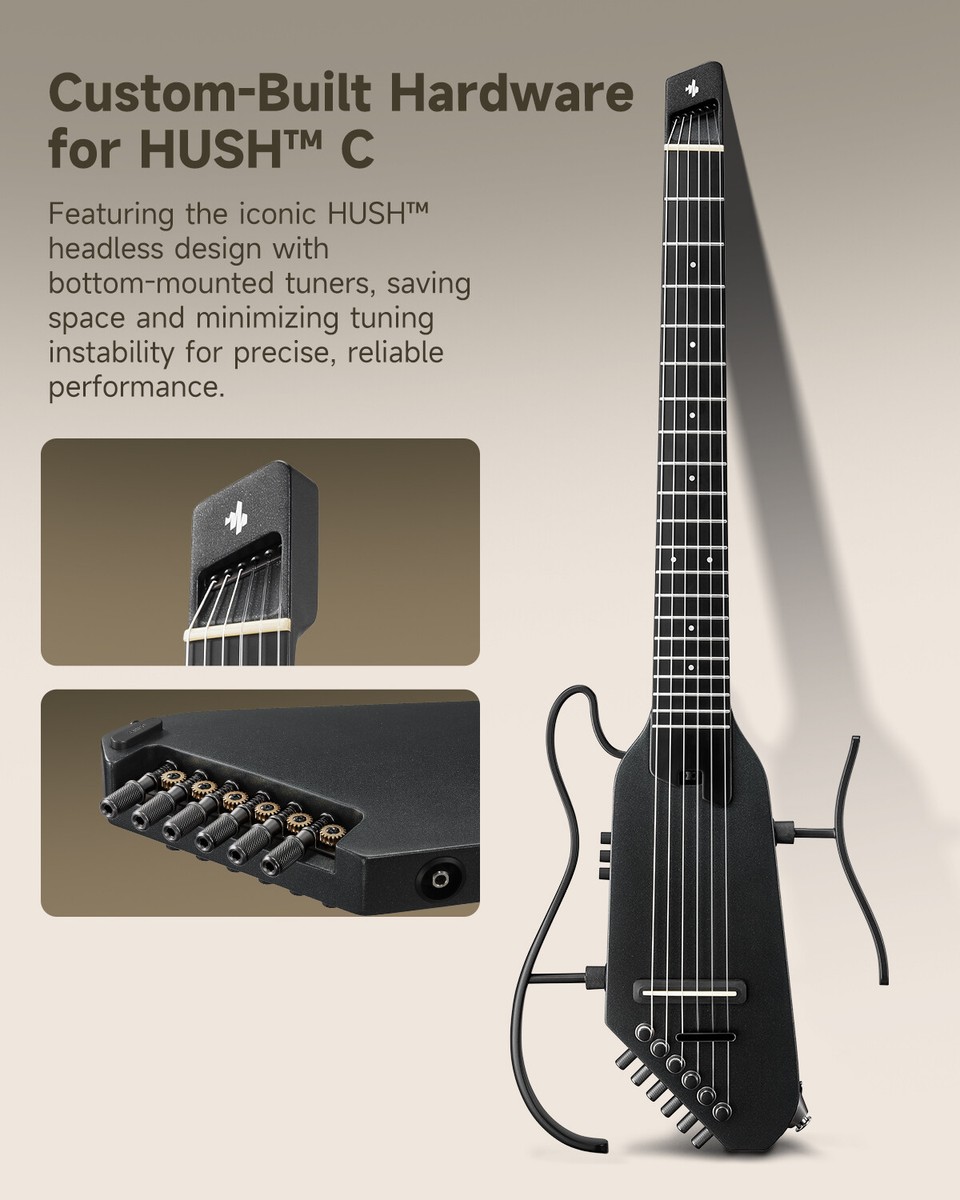 Donner Hush C Guitar ブラック 6弦 🎸 Donner HUSH C Acoustic Electric Guitar Classical Guitar