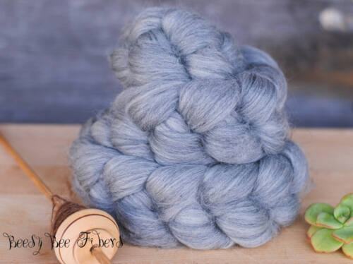 Undyed Natural Grey Merino Combed Top Wool Roving Spinning Felting fiber - 4 oz - Picture 1 of 5